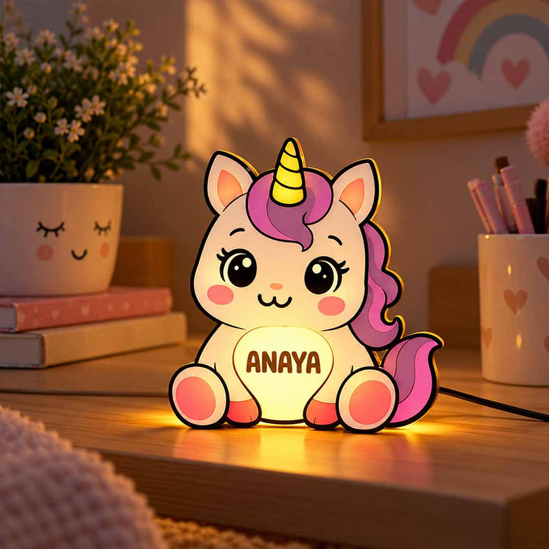 1. Personalized Unicorn LED Night Lamp 5x7" | Custom Name Night Light for Kids Bedroom | Love Craft Gifts™