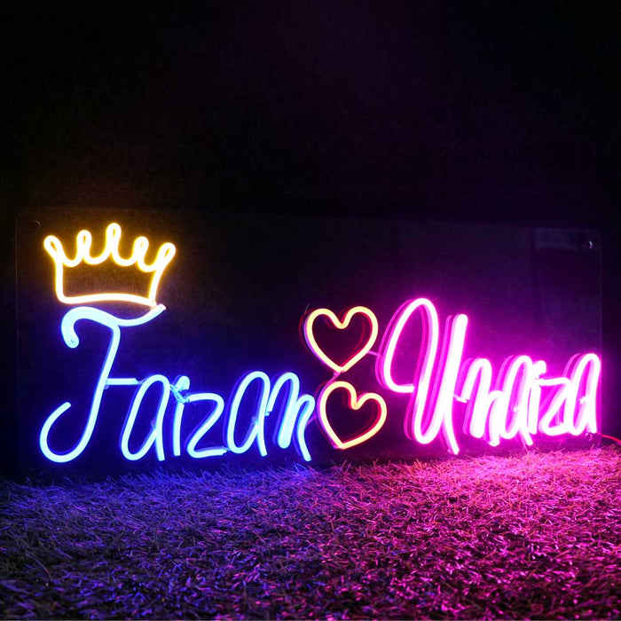 Customized Couples Neon Name Light Frames