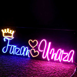Customized Couples Neon Name Light Frames