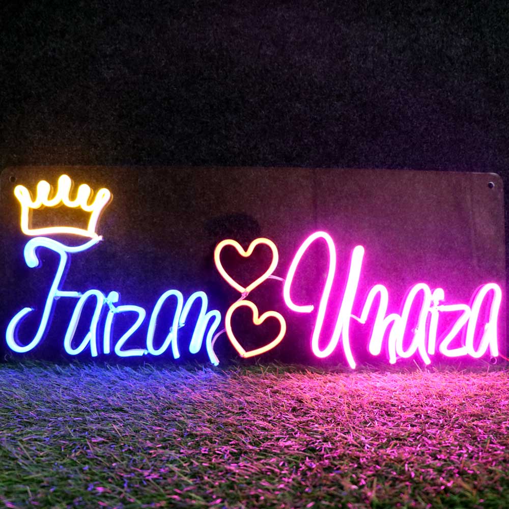 Customized Couples Neon Name Light Frames