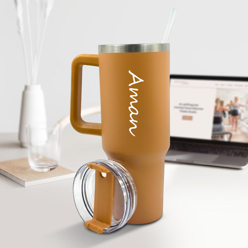 Personalized  Stainless Steel Tumbler With Straw