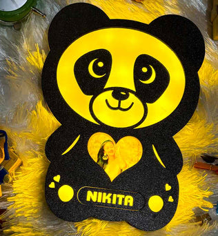 Glowing Panda Lamp with Photo & Name - Valentine Day