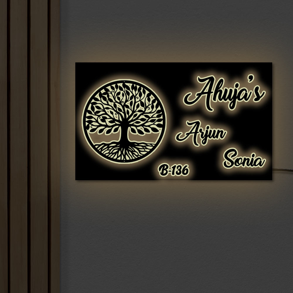 Led Name Plate Code Customized LED Name Plates For Home - love craft gift