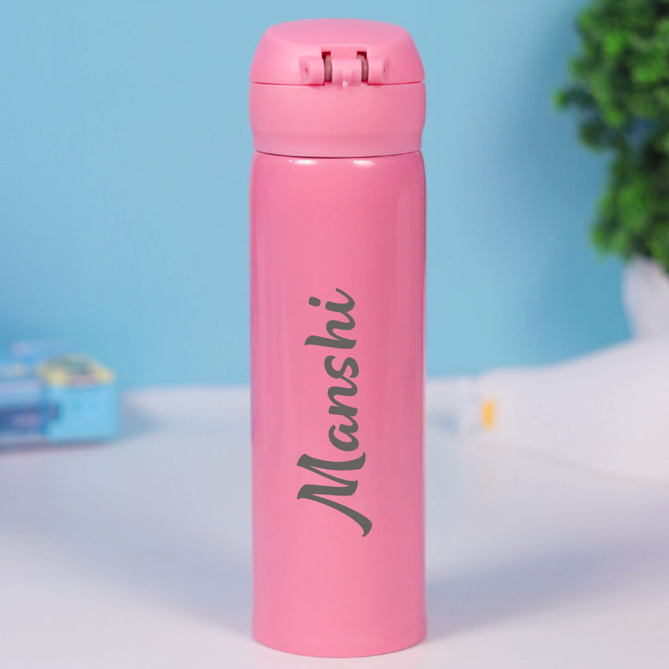 Personalized Pink Water Bottles for Kids -350 ML