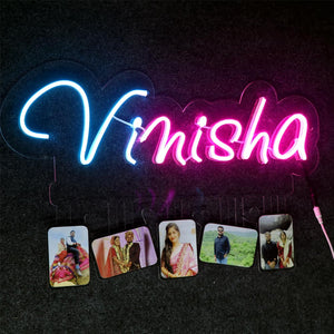 Customized Neon Name Light Frames With Pictures