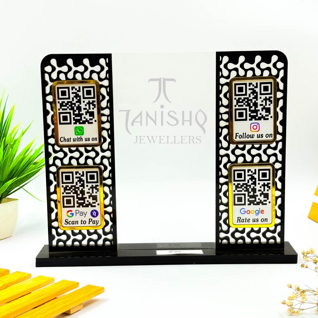 Qr On Rack Custom Square QR Code Stand – Transparent & Black Acrylic