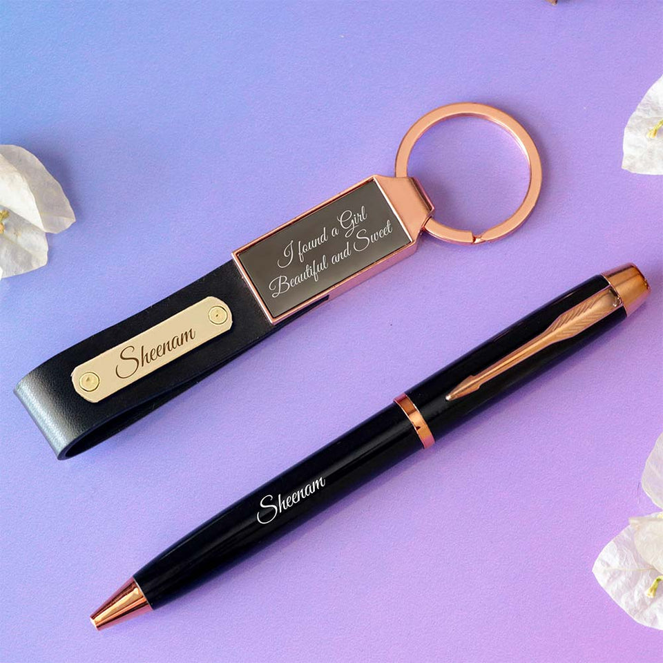 Customized Pen And Keychain Gift Set | Love Craft  Gifts