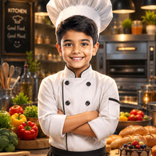 Personalized Future Chef Digital Portrait for Kids | Custom Cooking Theme Artwork Gift