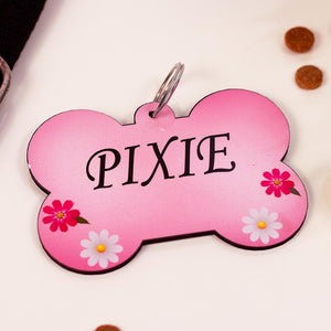 Customized Wooden Dog Name Tag - Bone