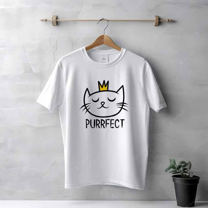 Men's White Purrfect T-Shirt | Love Craft Gifts