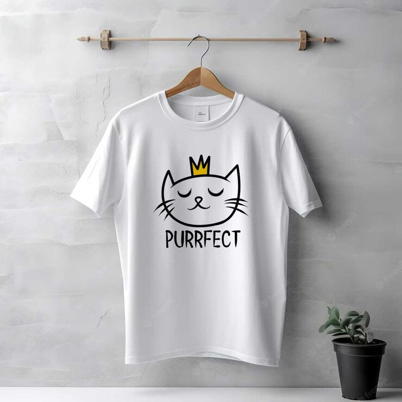 Men's White Purrfect T-Shirt | Love Craft Gifts