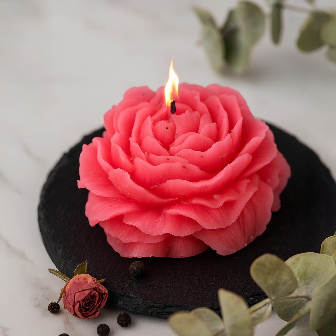 Handcrafted Rose Soy Wax Candles – Set of 2 | Love Craft Gifts