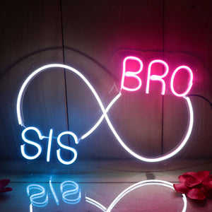 Bro Sis Infinity Neon Light Frames
