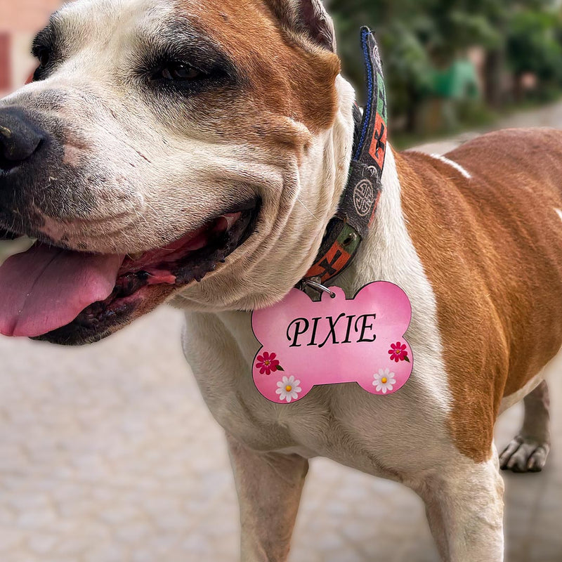 Customized Wooden Dog Name Tag - Bone