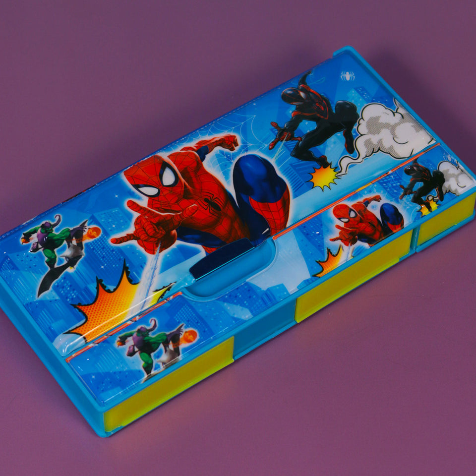 Personalized Spiderman Jumbo Pencil Box (Set of 1, Blue)