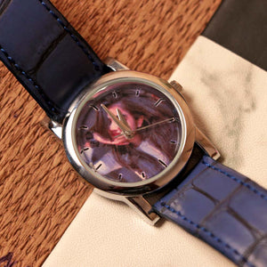 Customized Blue Leather Wrist Watch | Love Craft Gifts