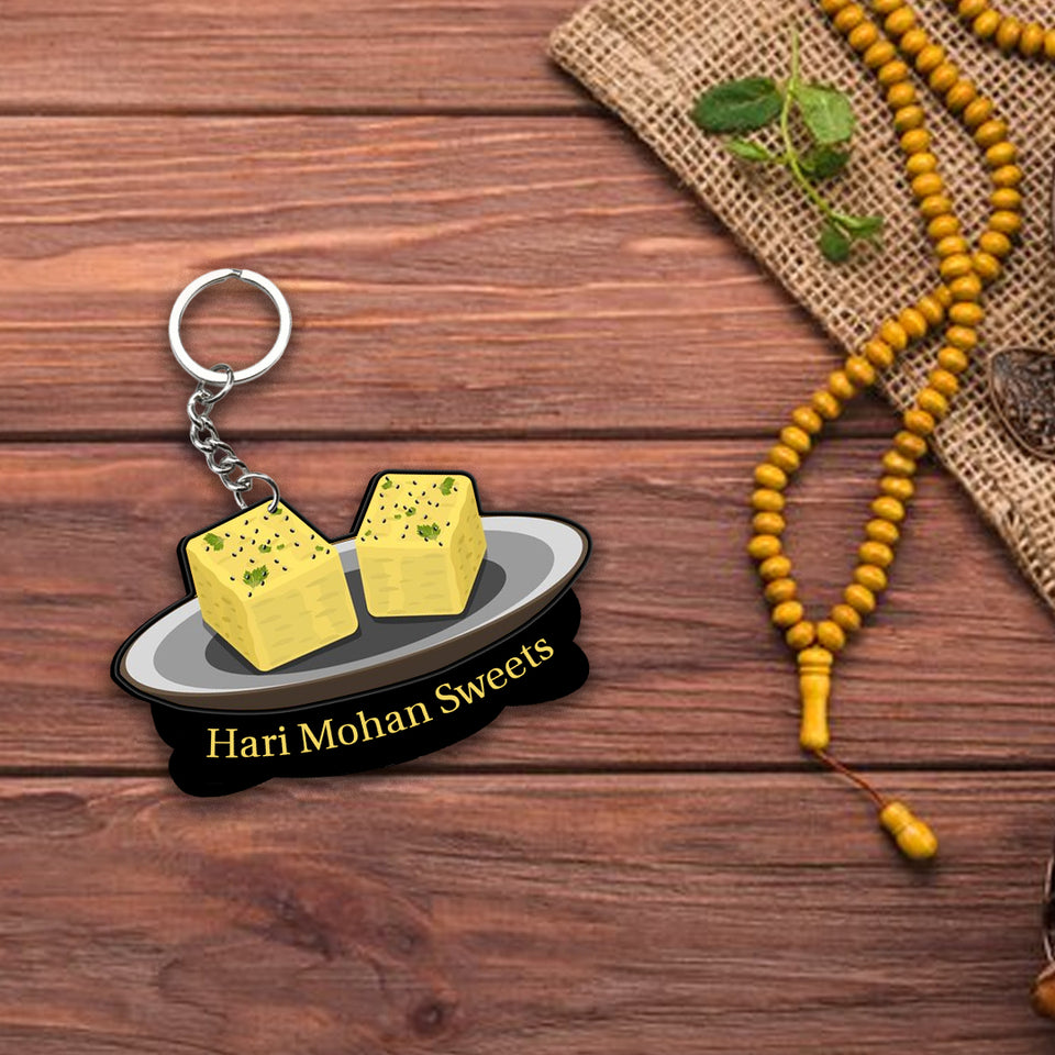 Customized Indian Sweets Keychain Or Keyring With Name