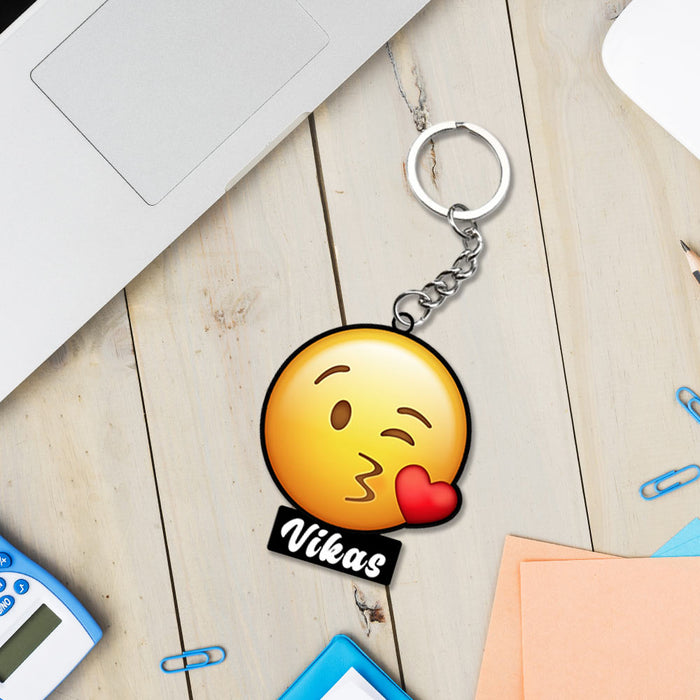 Emoji Keychain With Name: Emoji Keyring | Love Craft Gifts