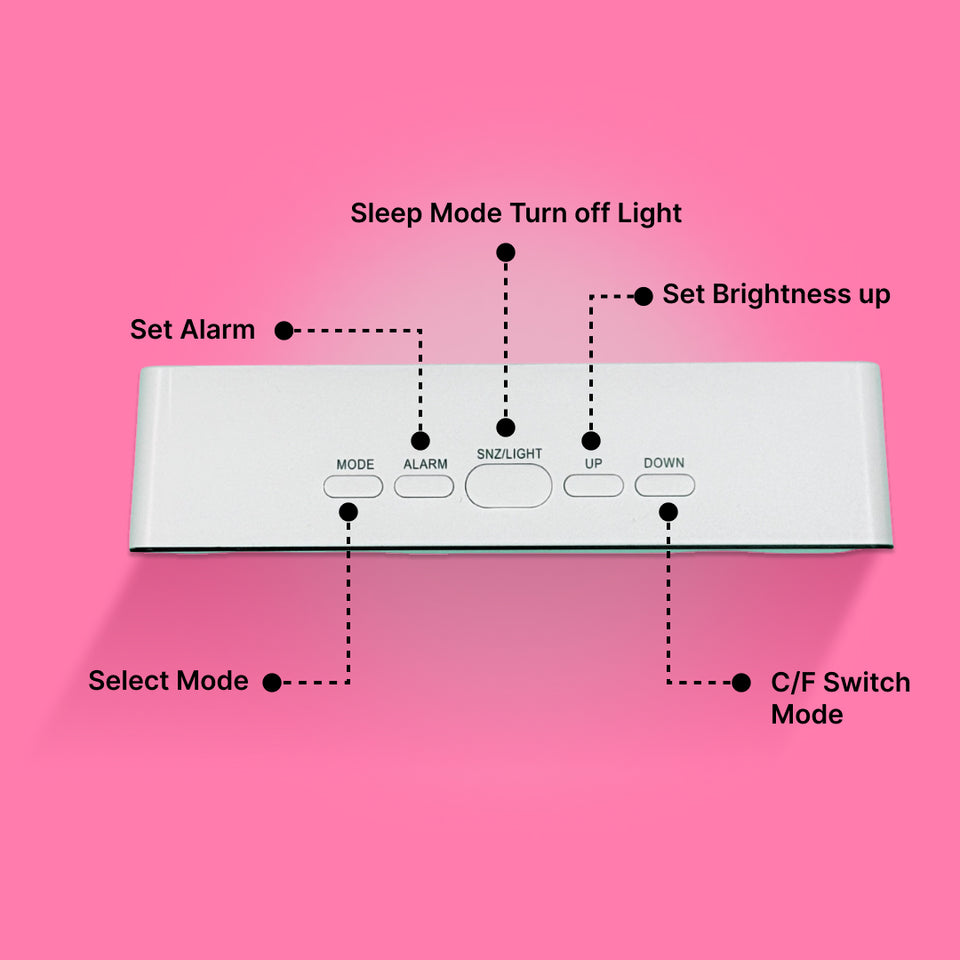 Led Digital Mirror Alarm Desktop Clock With Temperature Display