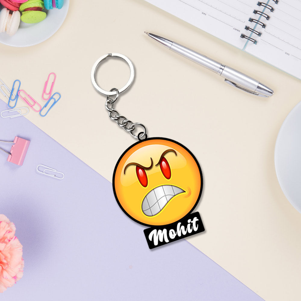 Emoji Keychain With Name: Emoji Keyring | Love Craft Gifts