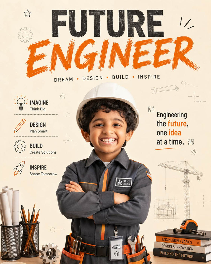 Personalized Future Engineer Digital Portrait | Custom Engineering Hero Artwork