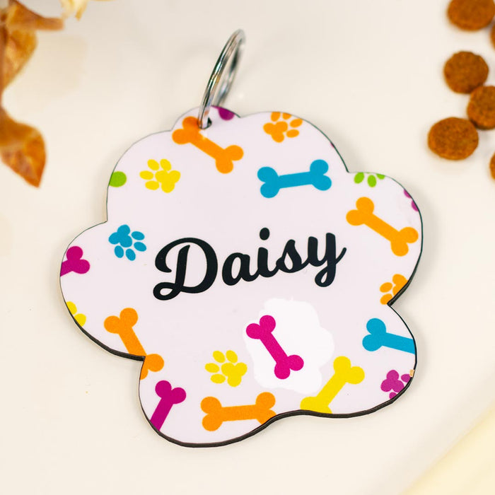 Cute Personalized Wooden Dog Name Tag