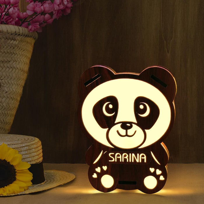 Personalized Panda Gift Lamp - Glowing Panda Gift For Valentine | Love Craft Gifts