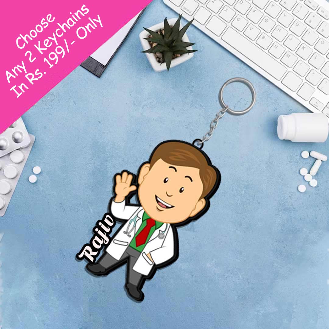 Keychain Doctor Design Doctor Keychain With Name - love craft gift