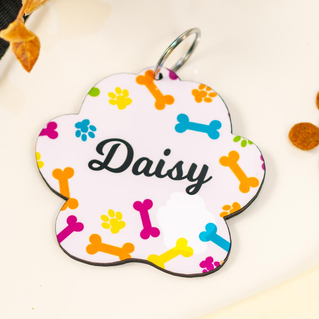 Cute Personalized Wooden Dog Name Tag