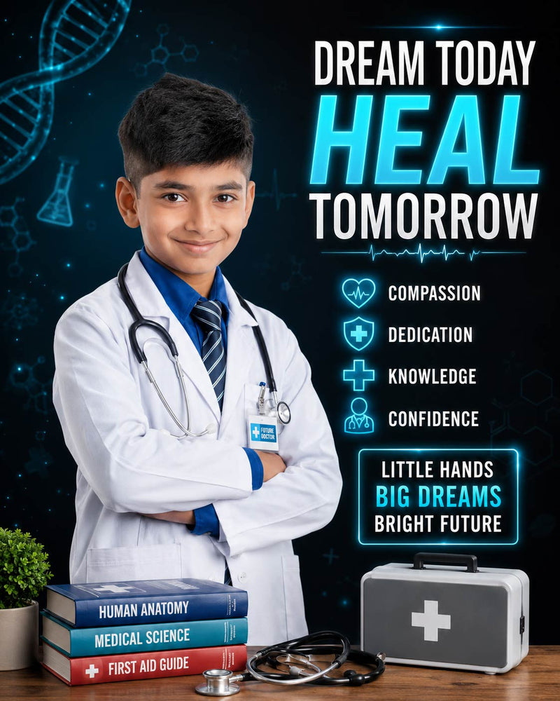 Personalized Future Doctor Digital Portrait for Kids | Medical Hero Artwork