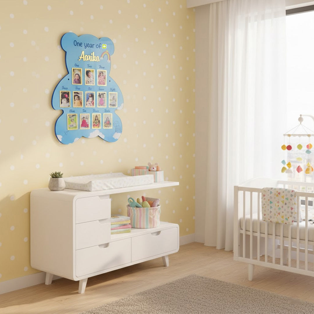 Teddy Shape Baby Monthly Milestone Photo Frame – 18×24”