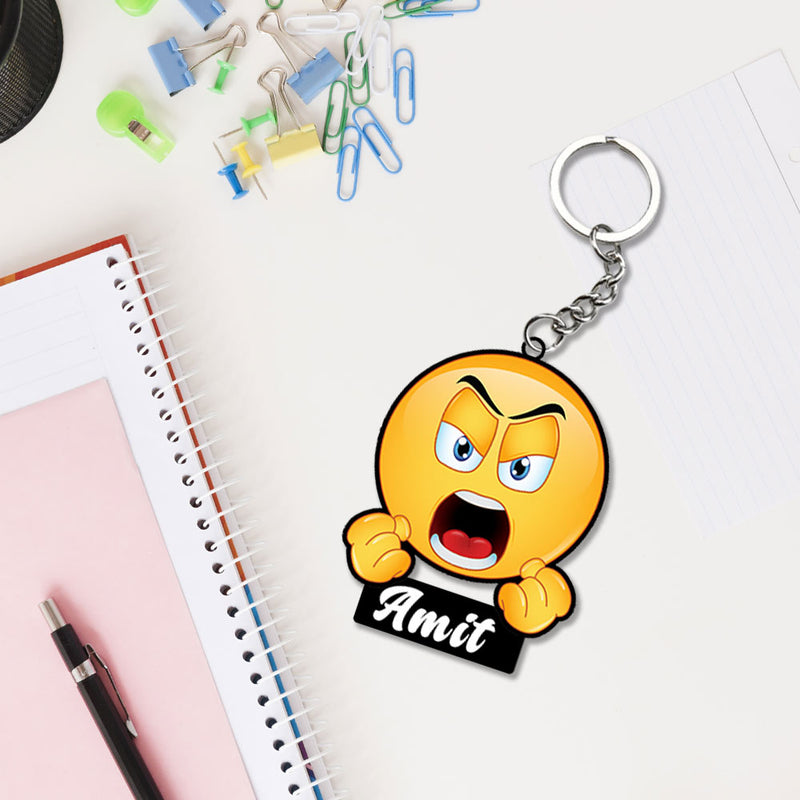 Emoji Keychain With Name: Emoji Keyring | Love Craft Gifts