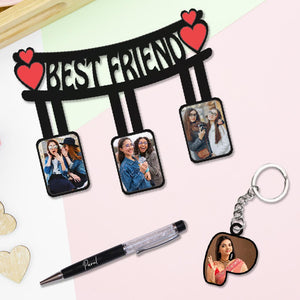 Wooden Photo Frame, Pen And Keychain Combo | Love Craft Gifts