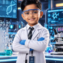 Personalized Future Scientist Digital Portrait for Kids | Custom Scientist Artwork