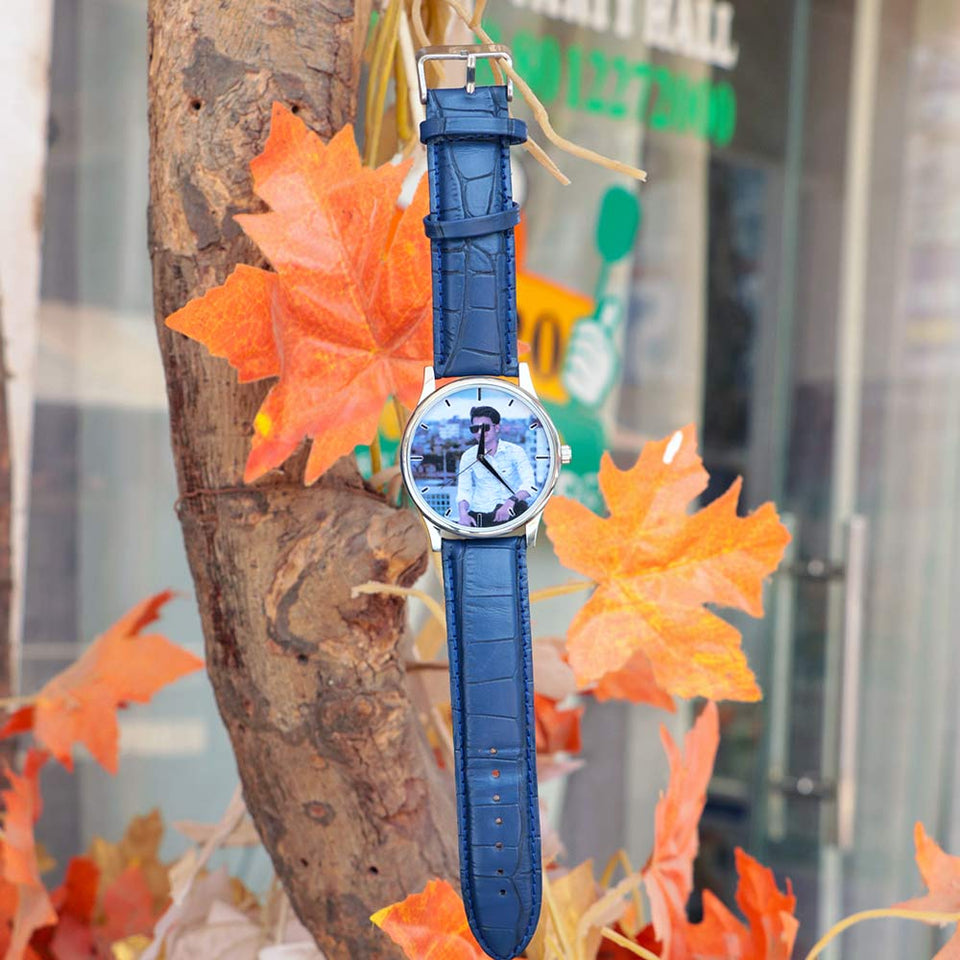Customized Leather Couple Photo Wrist Watch Combo | Love Craft Gifts