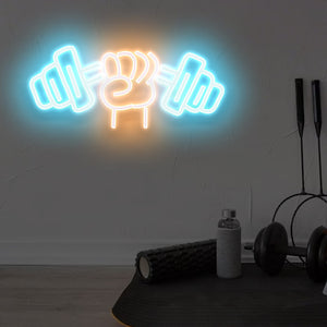 Dumbbell Hand Neon Light