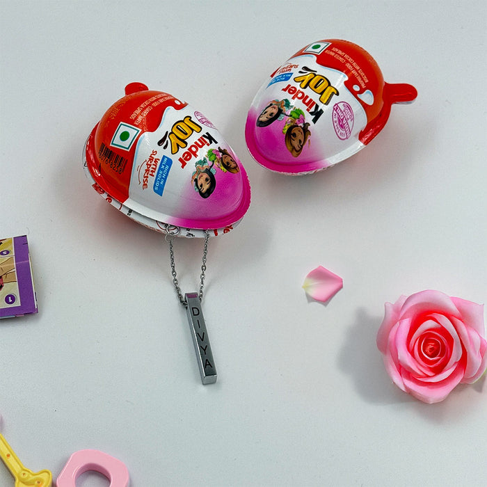 Surprise Gift Inside Kinder Joy | Personalized Name Pendant