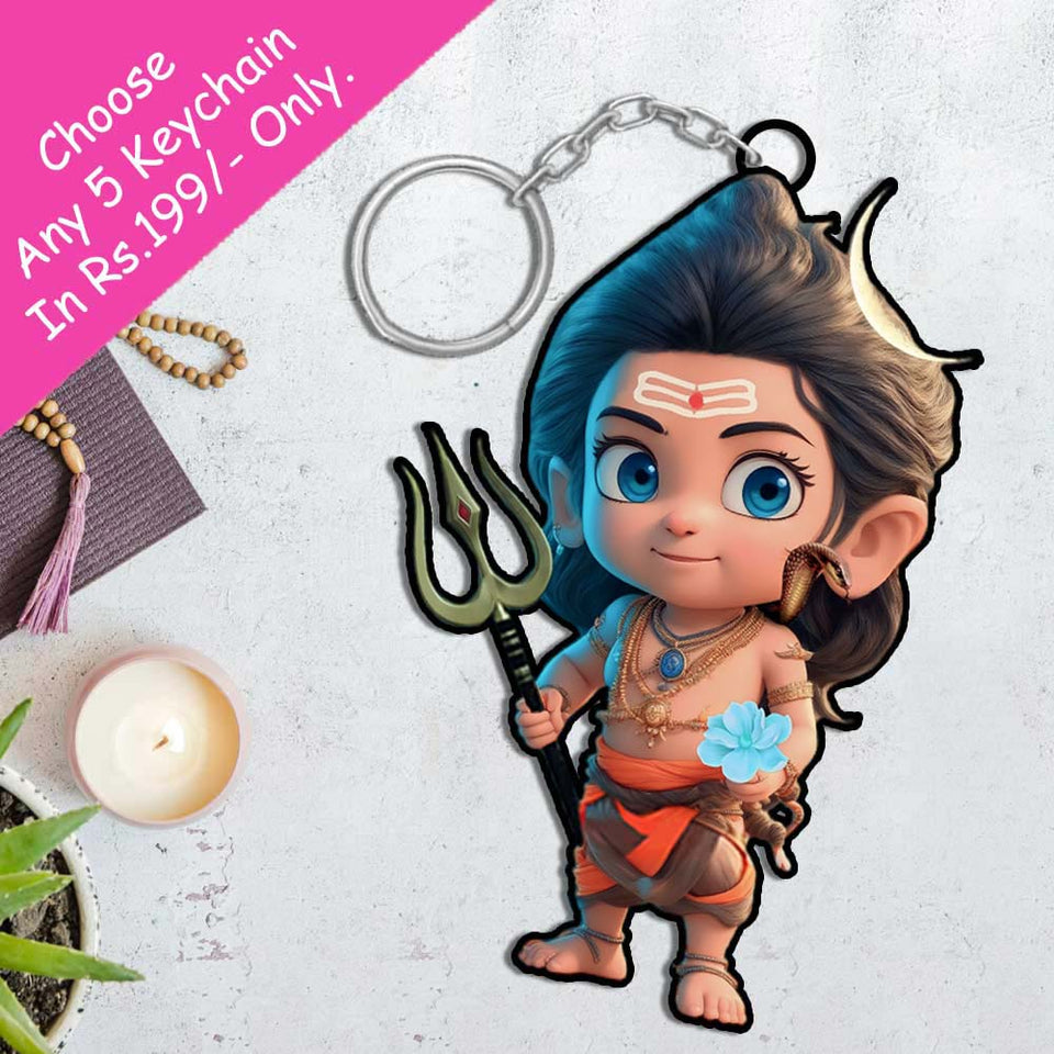 Key Chain Mahdev Mahadev Wooden Keychains - love craft gift