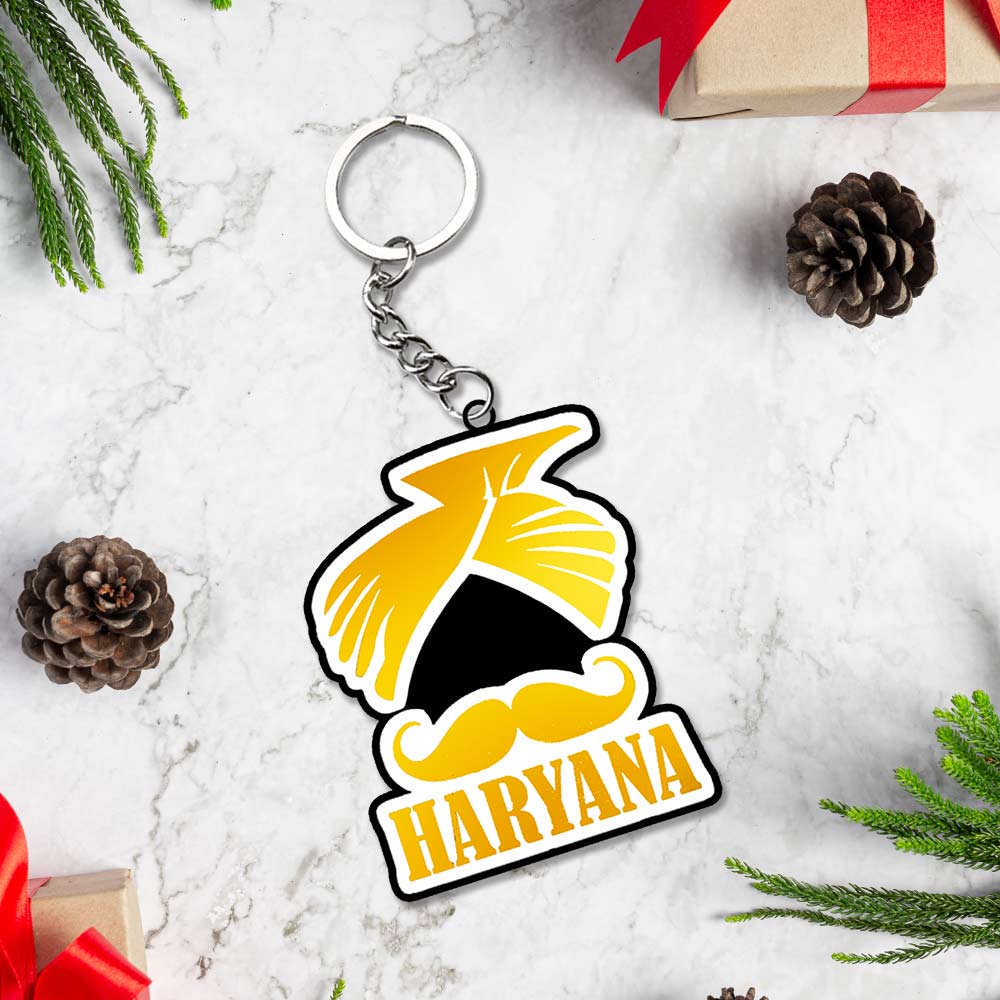 Haryanvi Logo Keychain | Best Haryanvi Keyrings | Love Craft Gifts