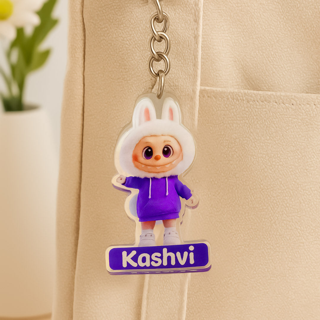Personalized Labubu Hoodie Character Keychain