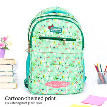 Cartoon-Themed Mint Green School Backpack for Kids – Lightweight & Spacious