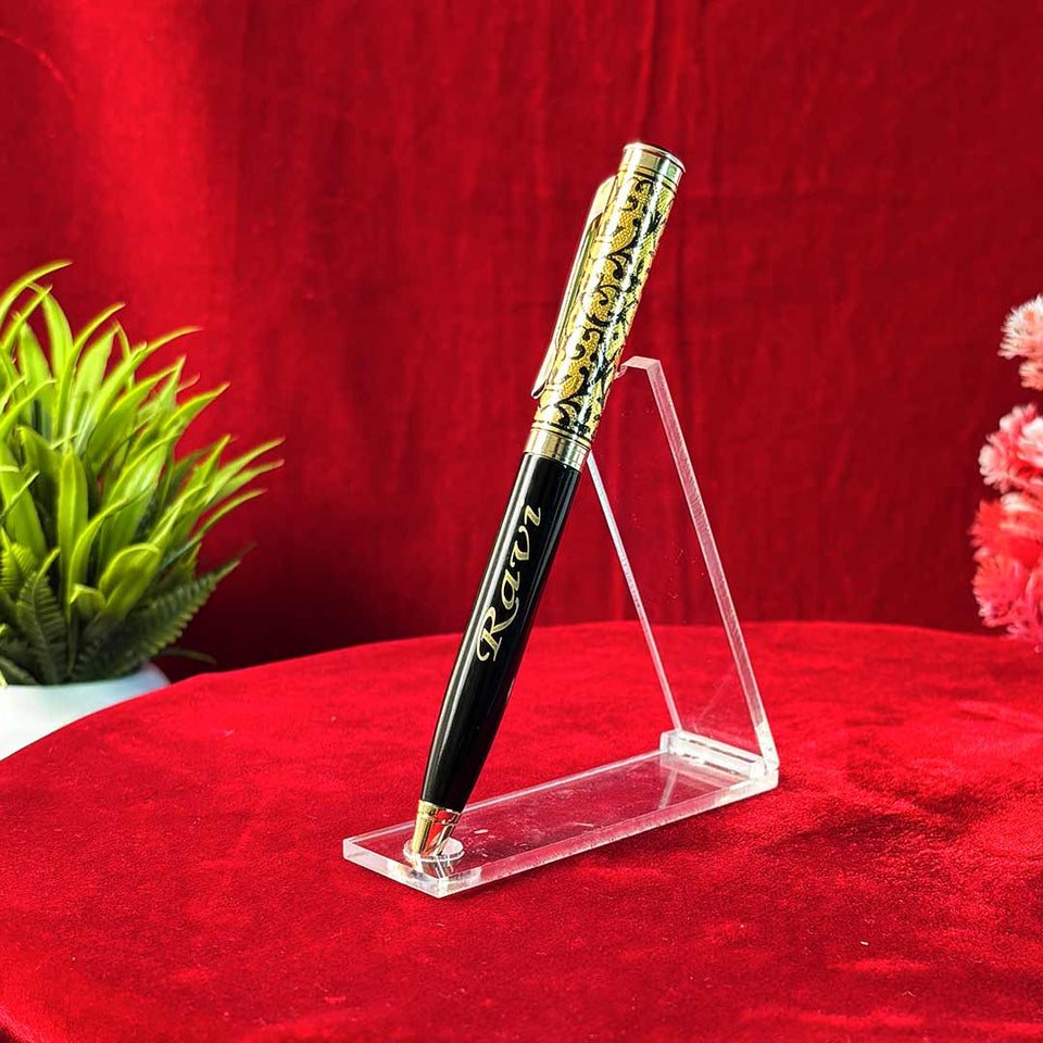 Customized Black Golden Printed  Pen