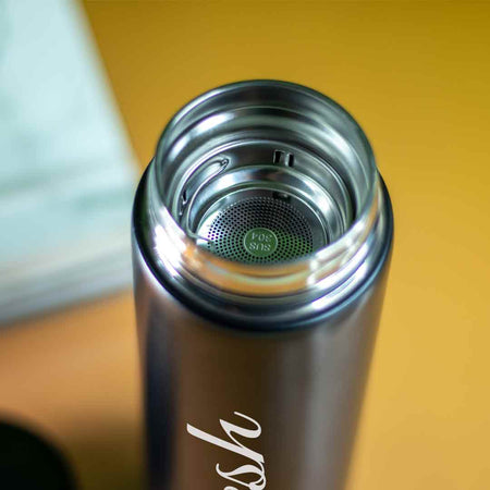 Custom Vacuum Insulated Water Bottle With Led Temperature Display ( Matte Black 500ml)