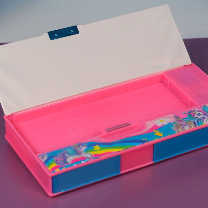 Personalized Unicorn Jumbo Pencil Box (Set of 1, Pink)