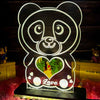 Acrylic Glowing Panda Lamp with Photo- Valentine Day