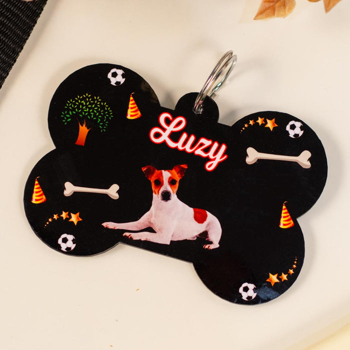 Personalized Wooden Dog Name Tag - Bone