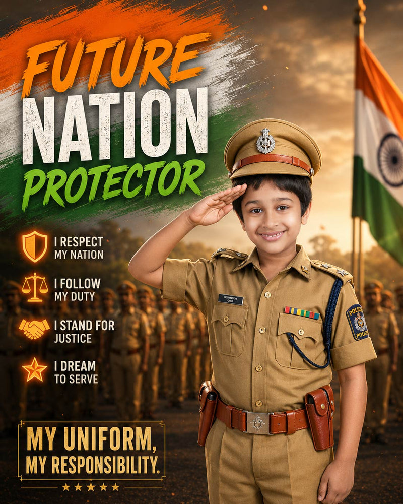 Personalized Future Police Officer Digital Portrait for Kids | Custom Police Officer Artwork