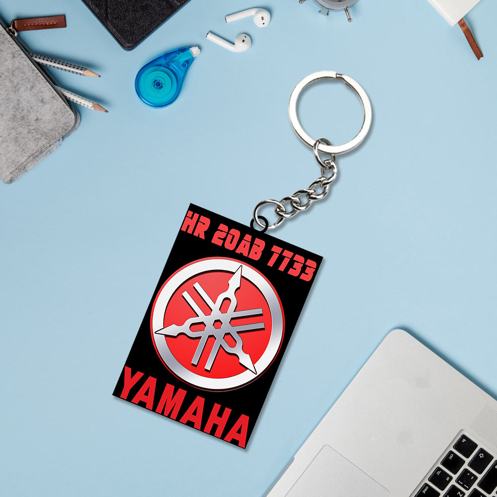 Vehicle Logo Keychain With Name And Number