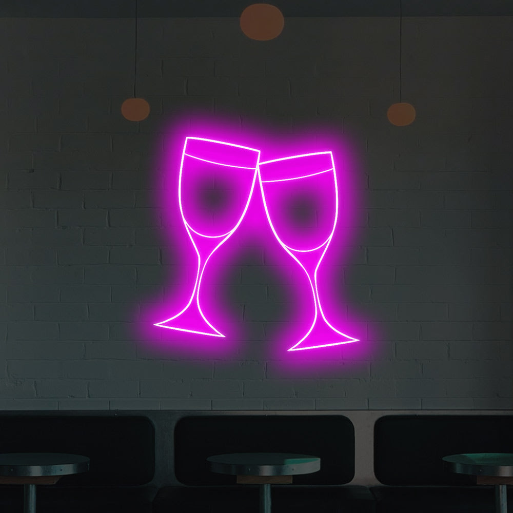 Wine Glass Neon Sign Light