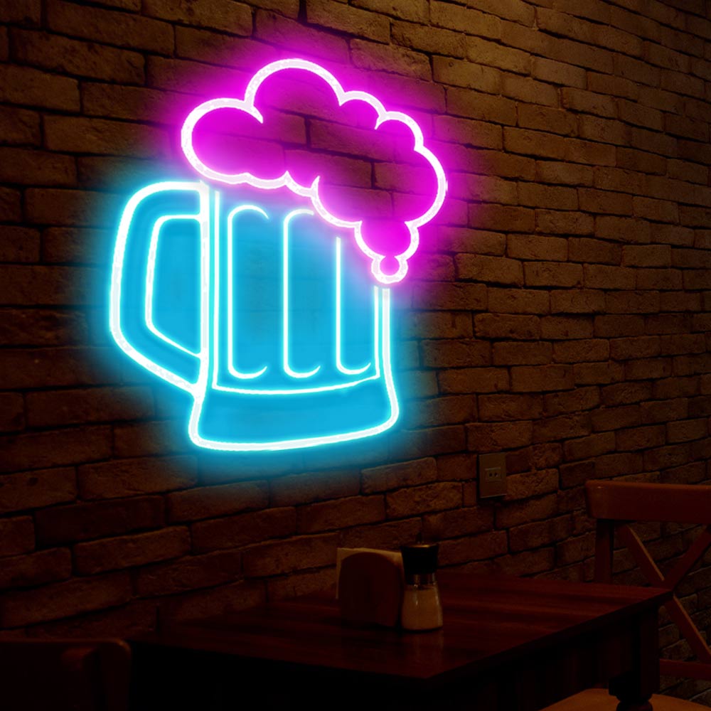 Beer Glass Neon Sign Light